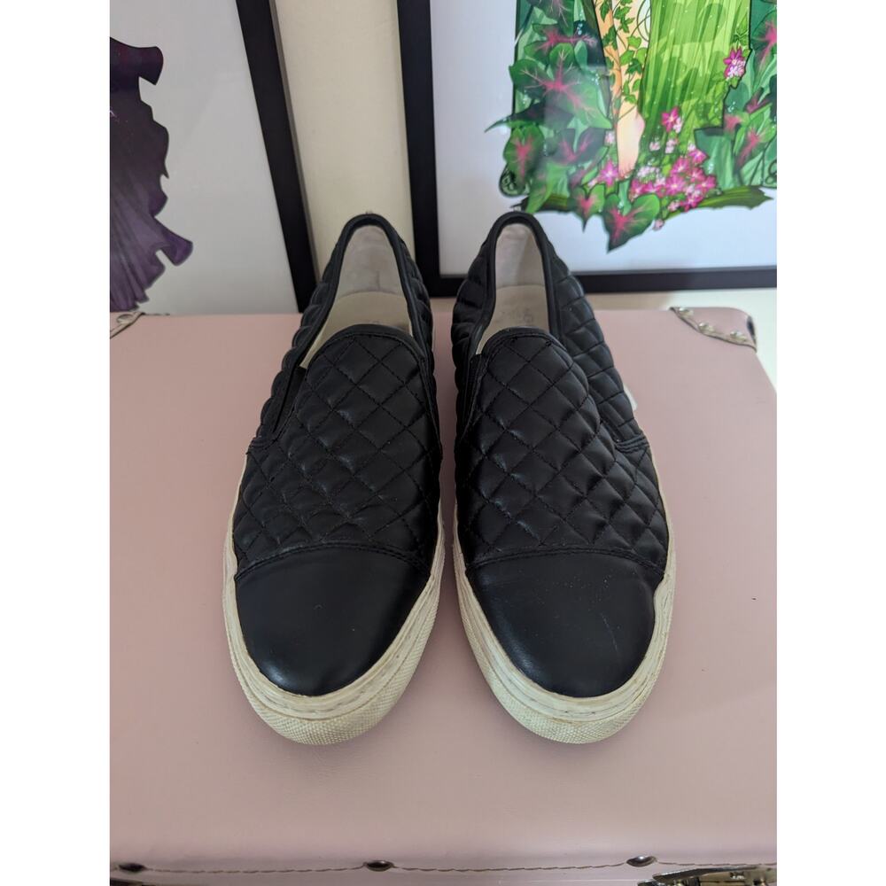 Geox Respira Black Quilted Slip On Sneakers Sz 8
